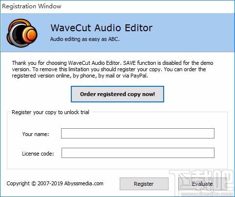 Abyssmedia WaveCut Audio Editor下载,音频编辑软件